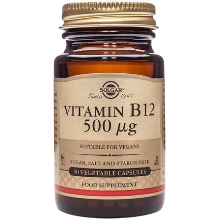 Витамин B12, 500 мкг растительных капсул – легко принимать – поддержка нервной системы, сердца и разума – веганский, Solgar solgar витамин b12 500 мкг 250 растительных капсул