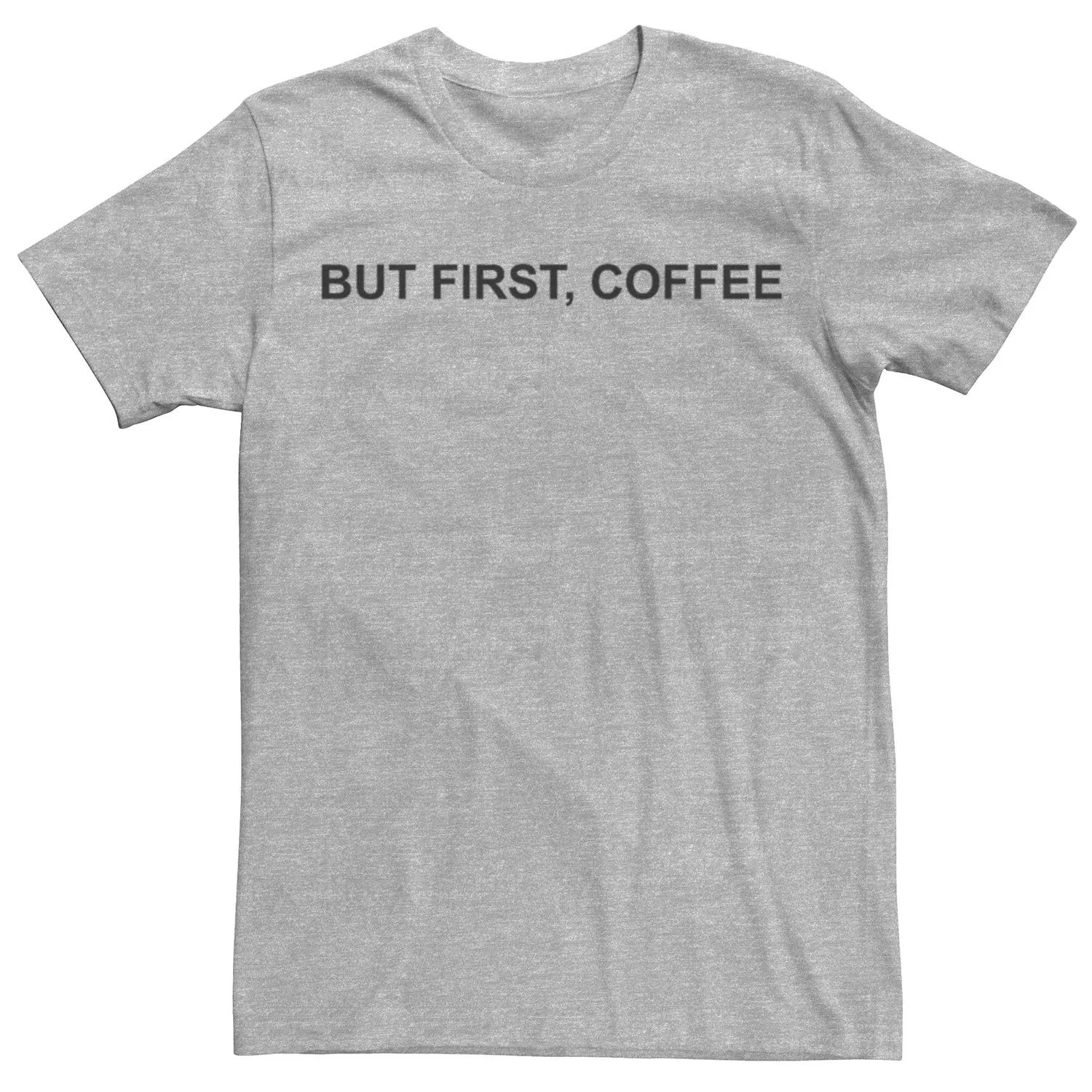 цена Мужская футболка But First, кофейная, простая футболка с жирным текстом Licensed Character