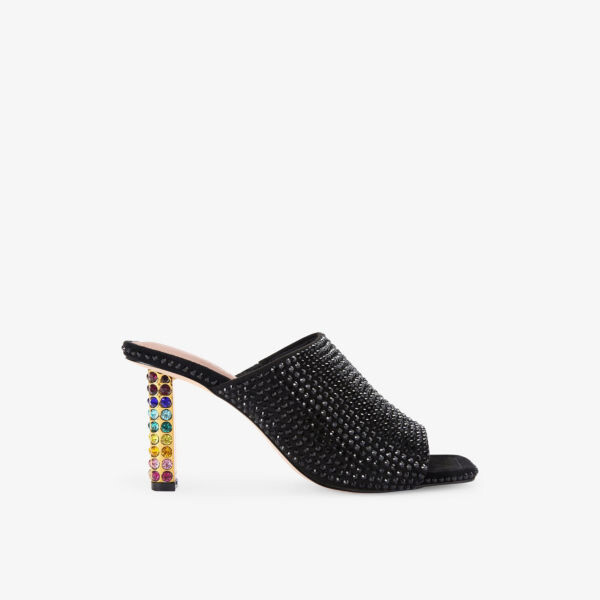 

Плетеные мюли Mayfair на каблуке, украшенные кристаллами Kurt Geiger London, черный