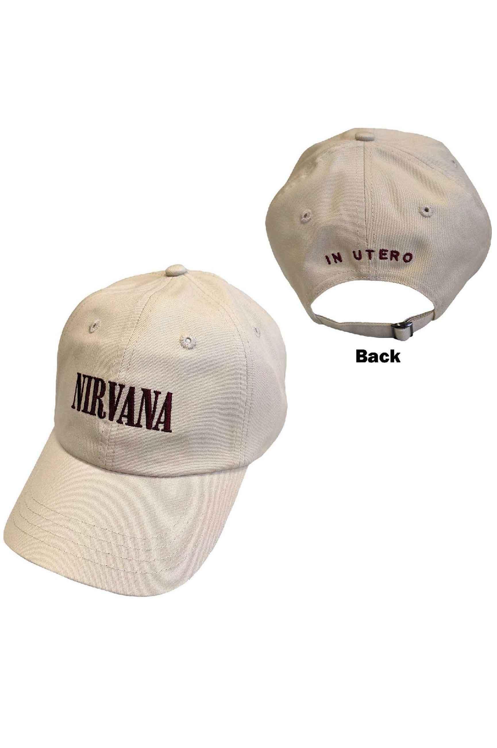 Бейсбольная кепка с текстовым ремешком и логотипом Nirvana, коричневый