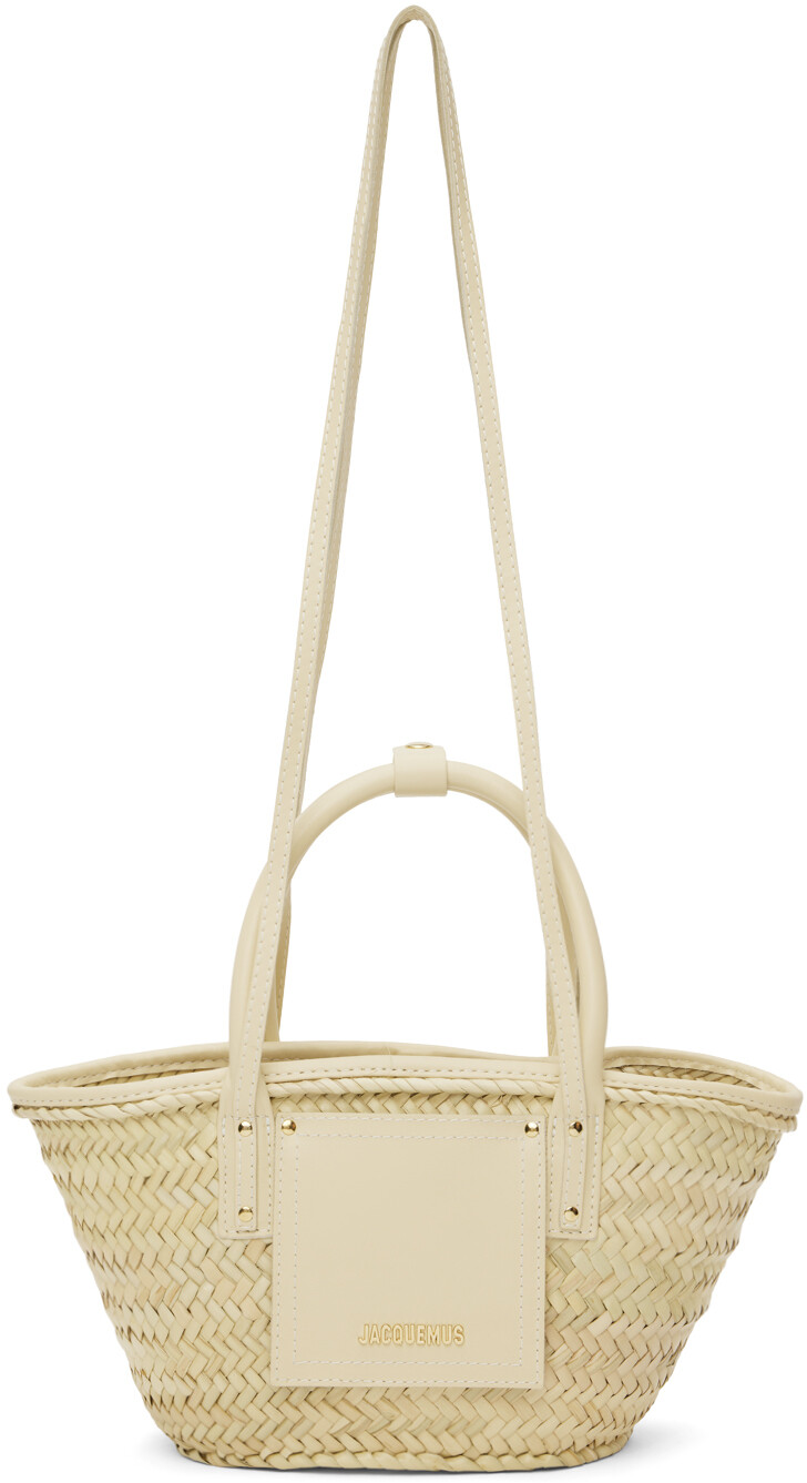 

Бежево-белая сумка-тоут Le Petit Panier Soli Jacquemus