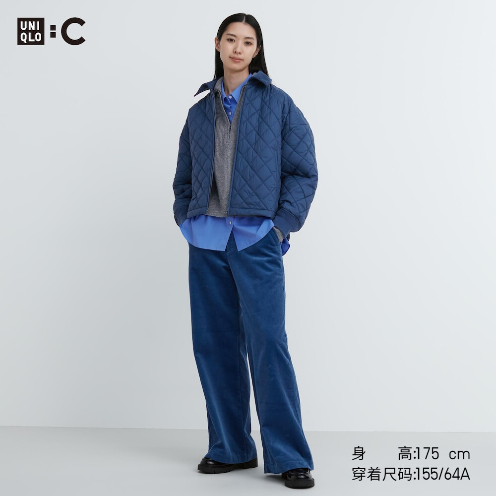

Брюки Uniqlo широкие вельветовые, синий