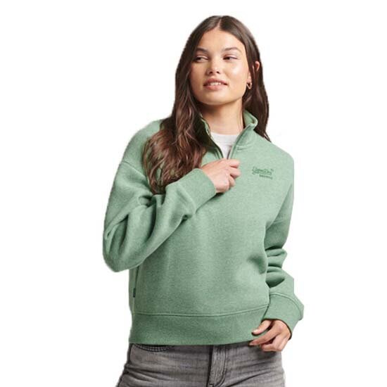 

Толстовка Superdry Vintage Logo Emb Henley, зеленый