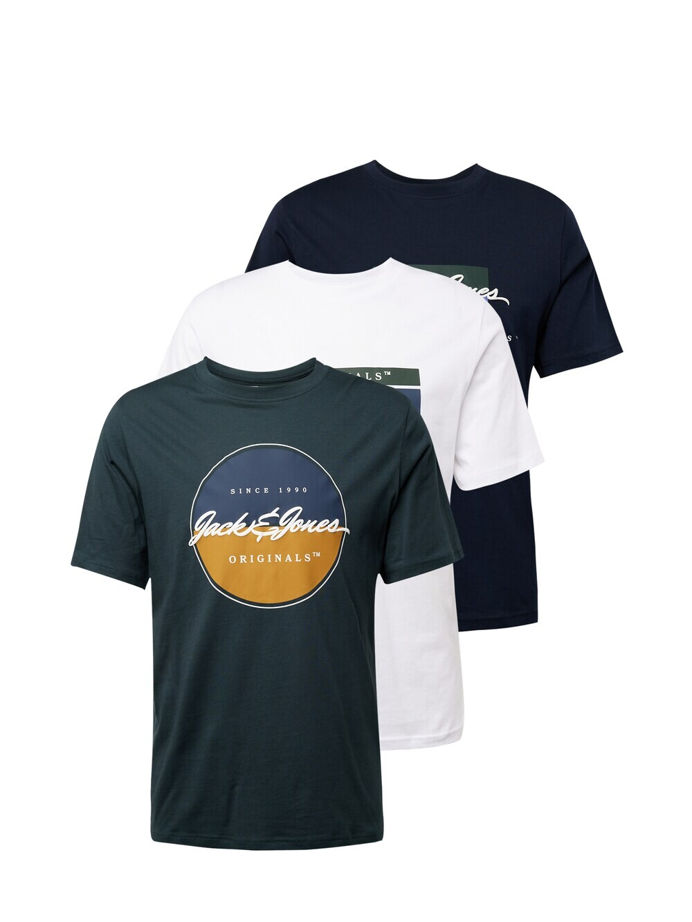 

Футболка JACK & JONES WAYNE, темно-синий/белый
