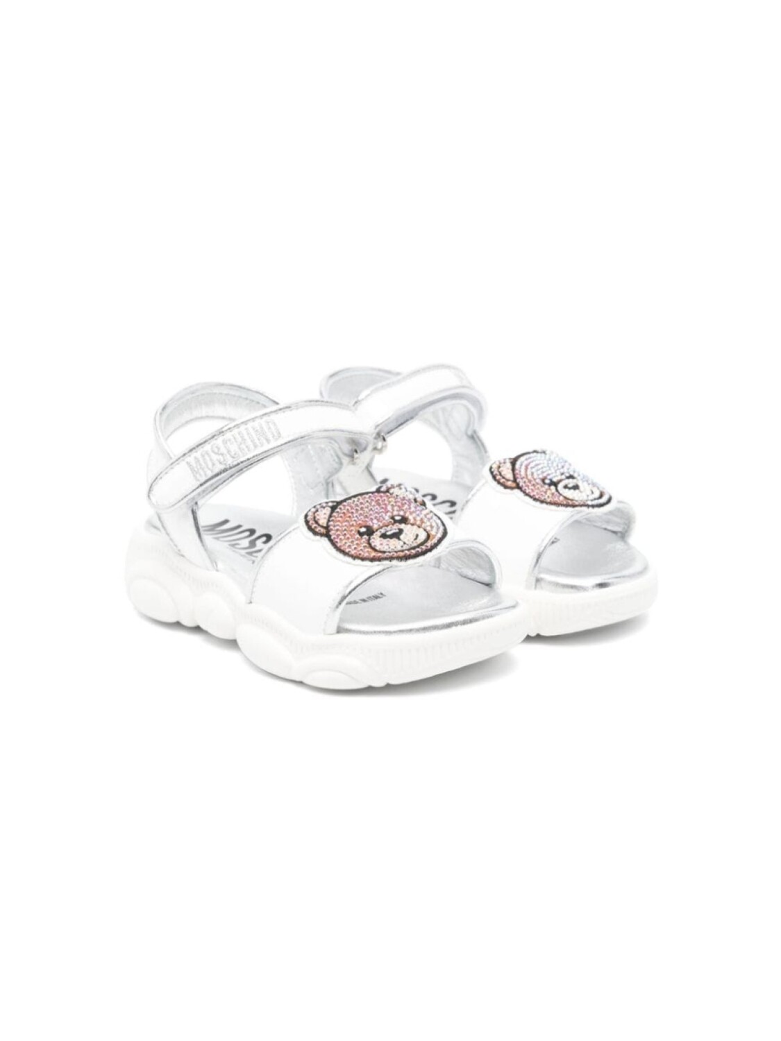 

Moschino Kids сандалии Teddy Bear с кристаллами, белый