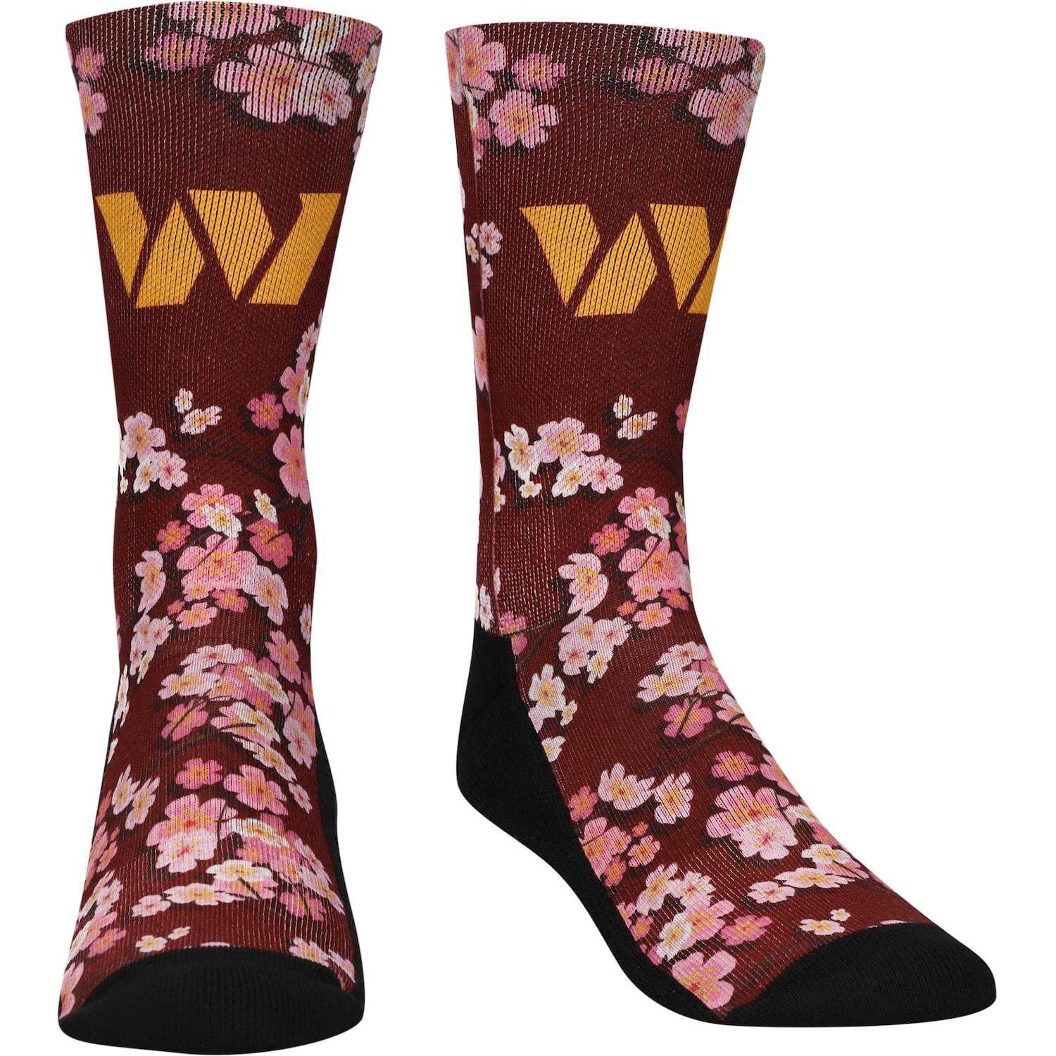 

Молодежные носки Rock Em Носки Washington Commanders Localed Cherry Blossoms Crew Unbranded