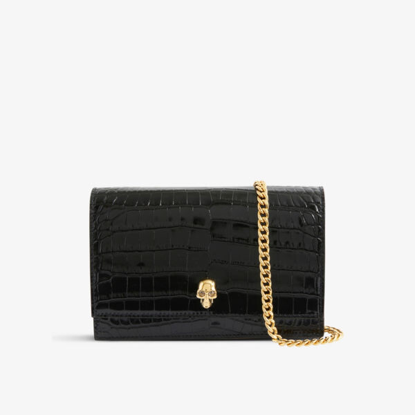 

Маленькая кожаная сумка через плечо skull Alexander Mcqueen, черный