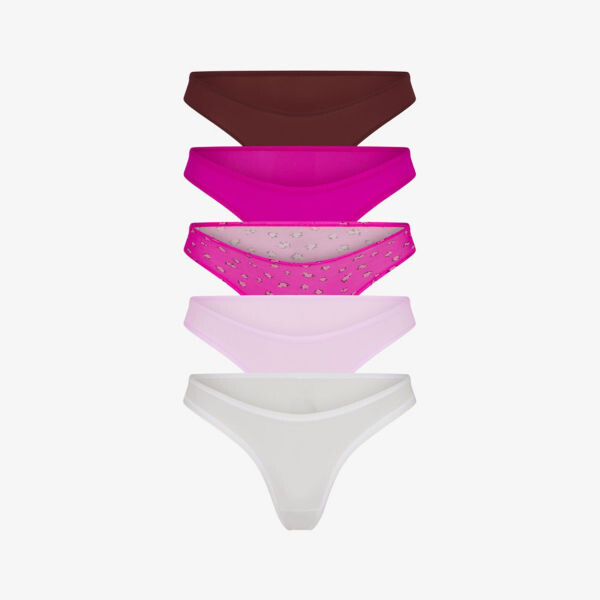 

Упаковка из пяти стрингов с высокой посадкой из эластичной ткани Skims, мультиколор