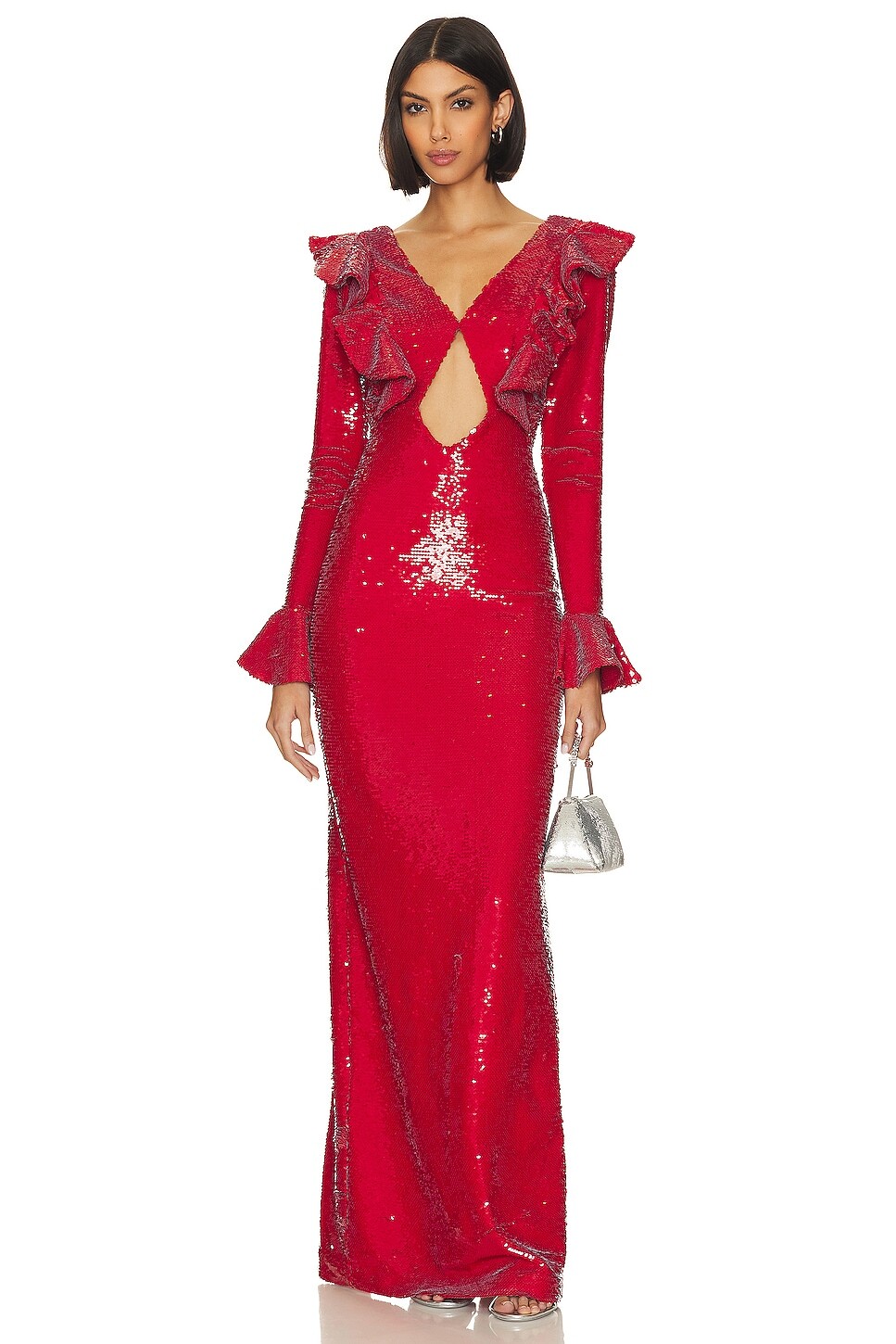 

Платье макси PatBO Sequin Cutout, цвет Poppy