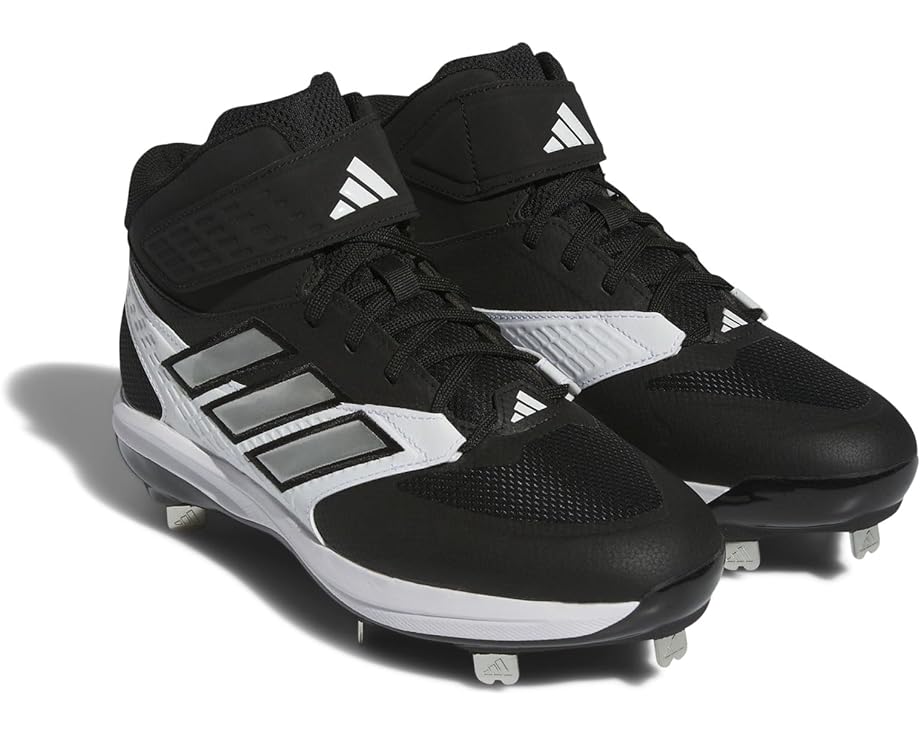 цена Кроссовки adidas Icon 8 Mid Baseball/Softball Cleats, цвет Core Black/Silver Metallic/Footwear White 1