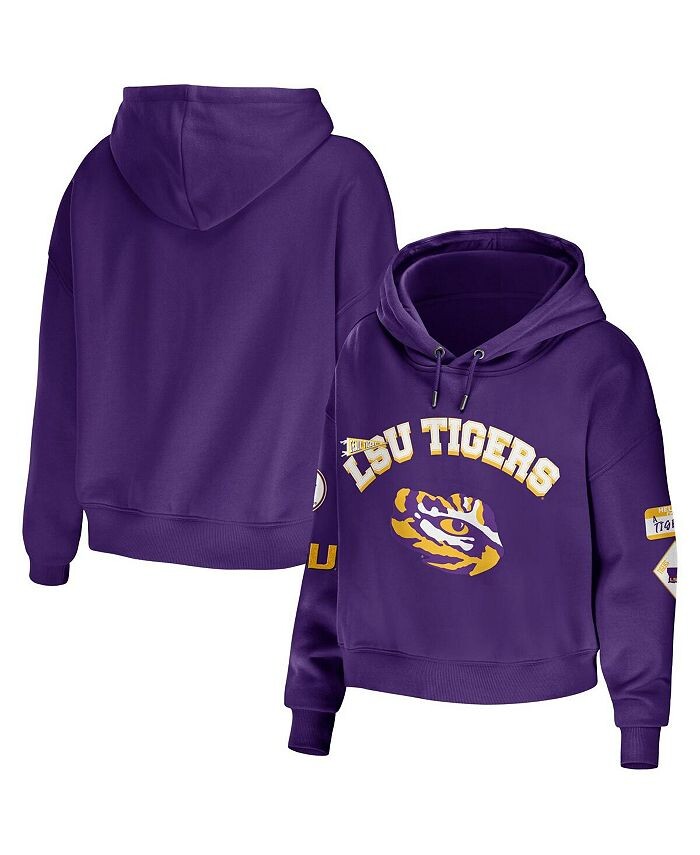 

Женский укороченный пуловер с капюшоном LSU Tigers фиолетового цвета, смешанная техника WEAR by Erin Andrews, фиолетовый