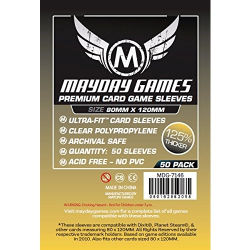 цена Чехол для карточек Mayday Magnum Ultra Fit 50 Card Sleeves 80 X 120Mm Mayday Games