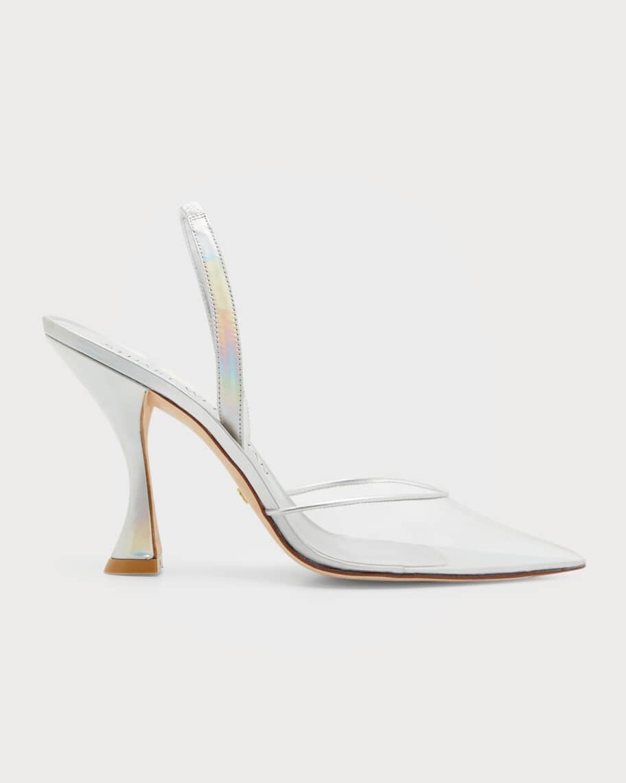

Переливающиеся туфли-лодочки с ремешком на пятке Xcurve с лямкой на шее Stuart Weitzman