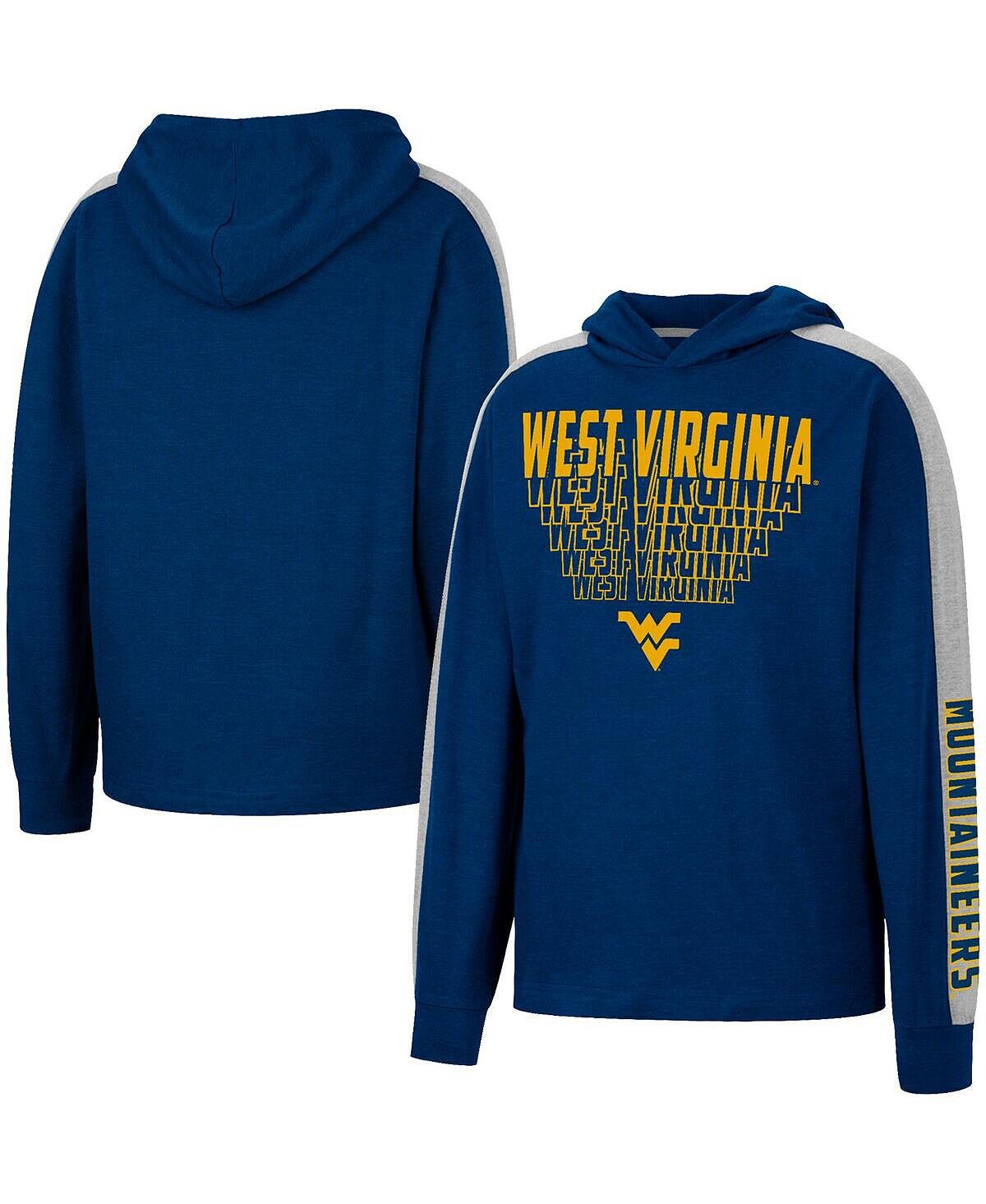 

Футболка с капюшоном Big Boys Heathered Navy West Virginia Mountaineers Wind Changes реглан Colosseum