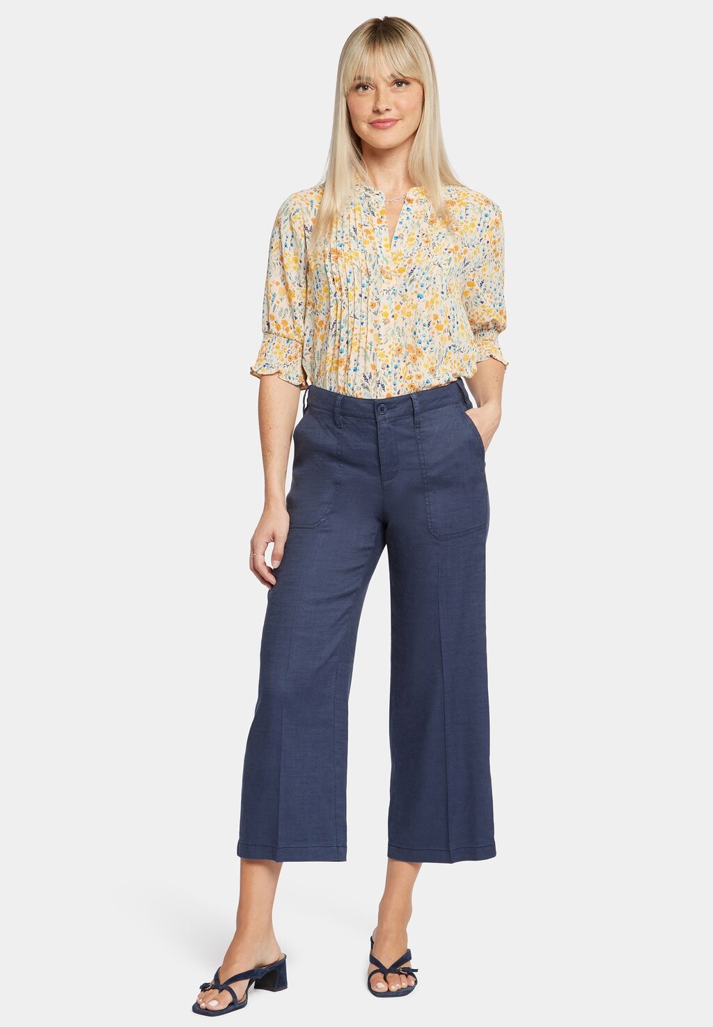 

Брюки WIDE LEG CROPPED NYDJ, синий