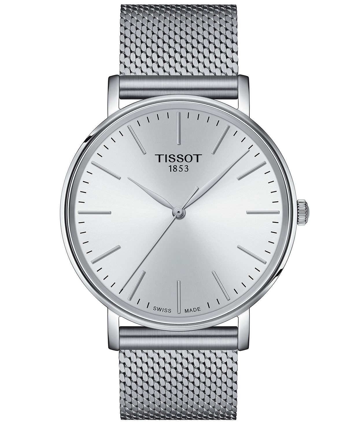 Мужские швейцарские часы Everytime из нержавеющей стали с сетчатым браслетом, 40 мм Tissot