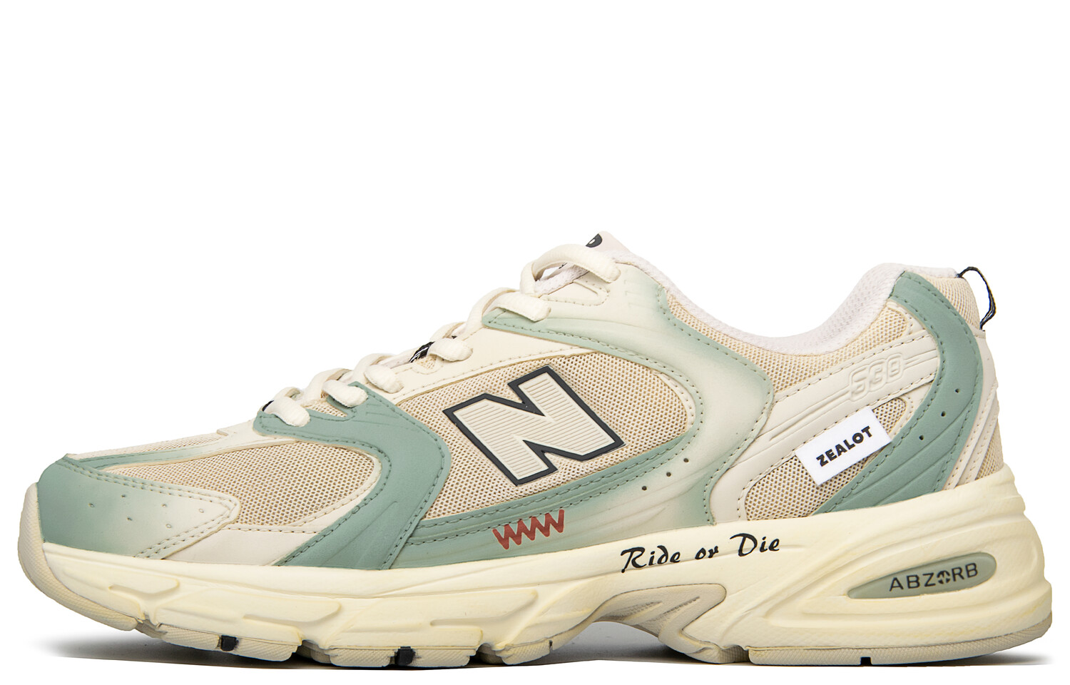 

Кроссовки NB 530 унисекс с низким верхом бежево-зеленые New Balance