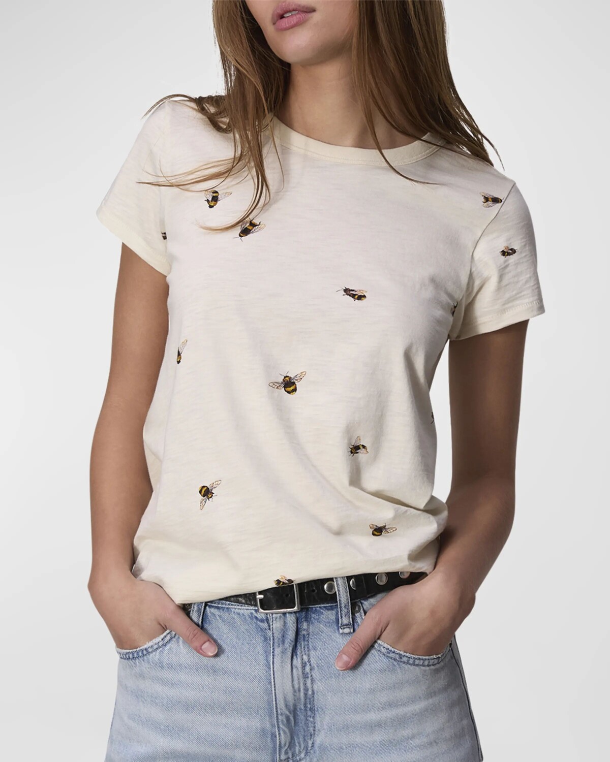 

Футболка с круглым вырезом Bumblebee Rag & Bone, цвет Ivorymult