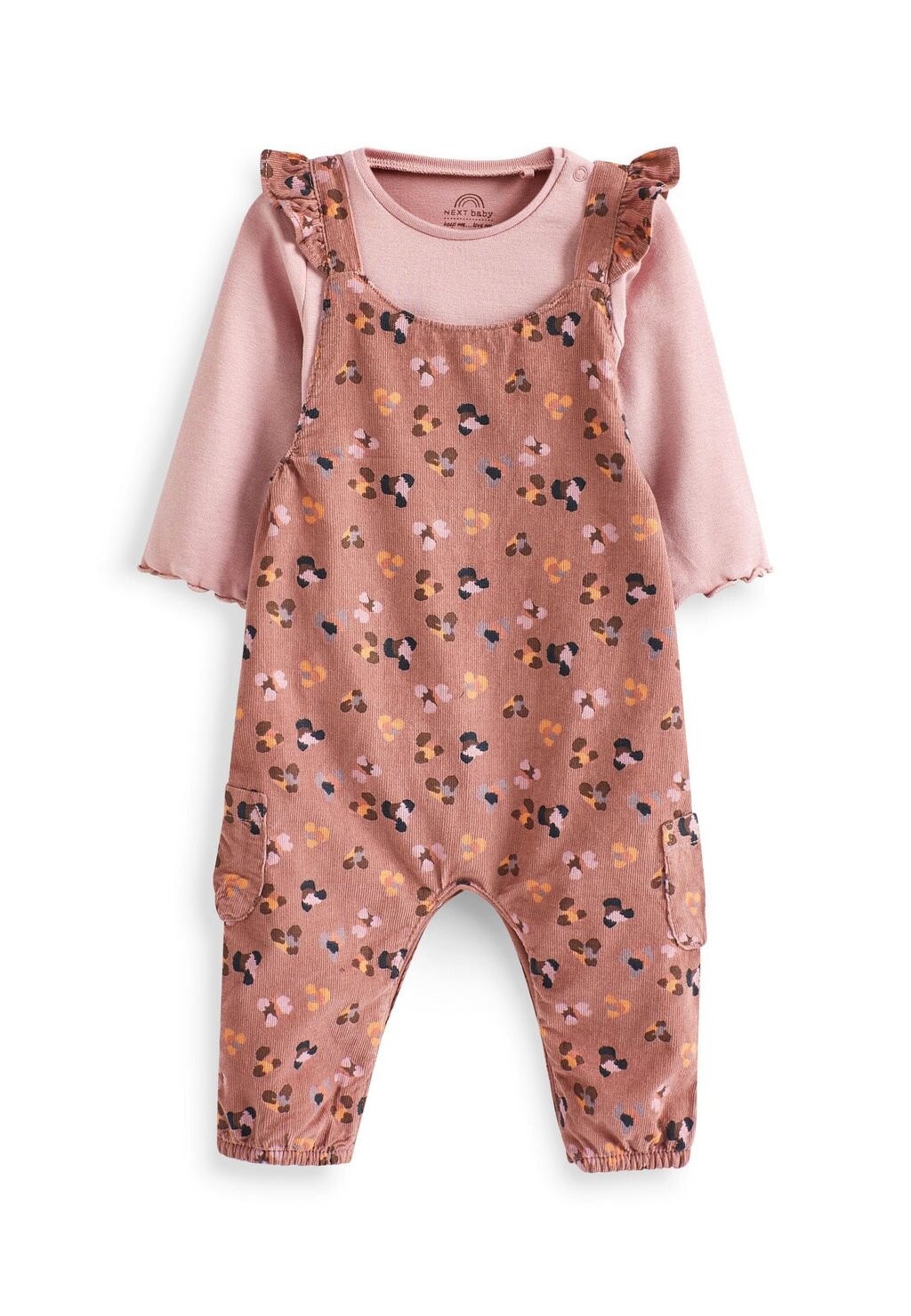 

Боди BABY CORD DUNGAREES AND JERSEY BODYSUIT SET Next, цвет rust orange pink