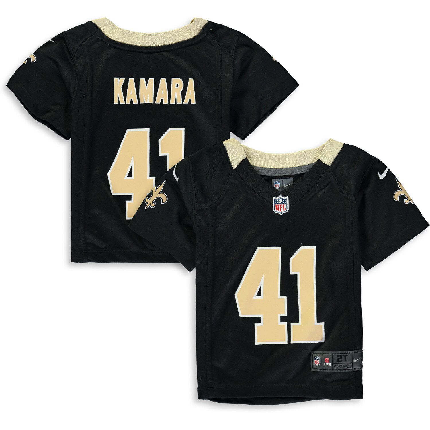 Черная игровая майка Nike Alvin Kamara New Orleans Saints для малышей Nike