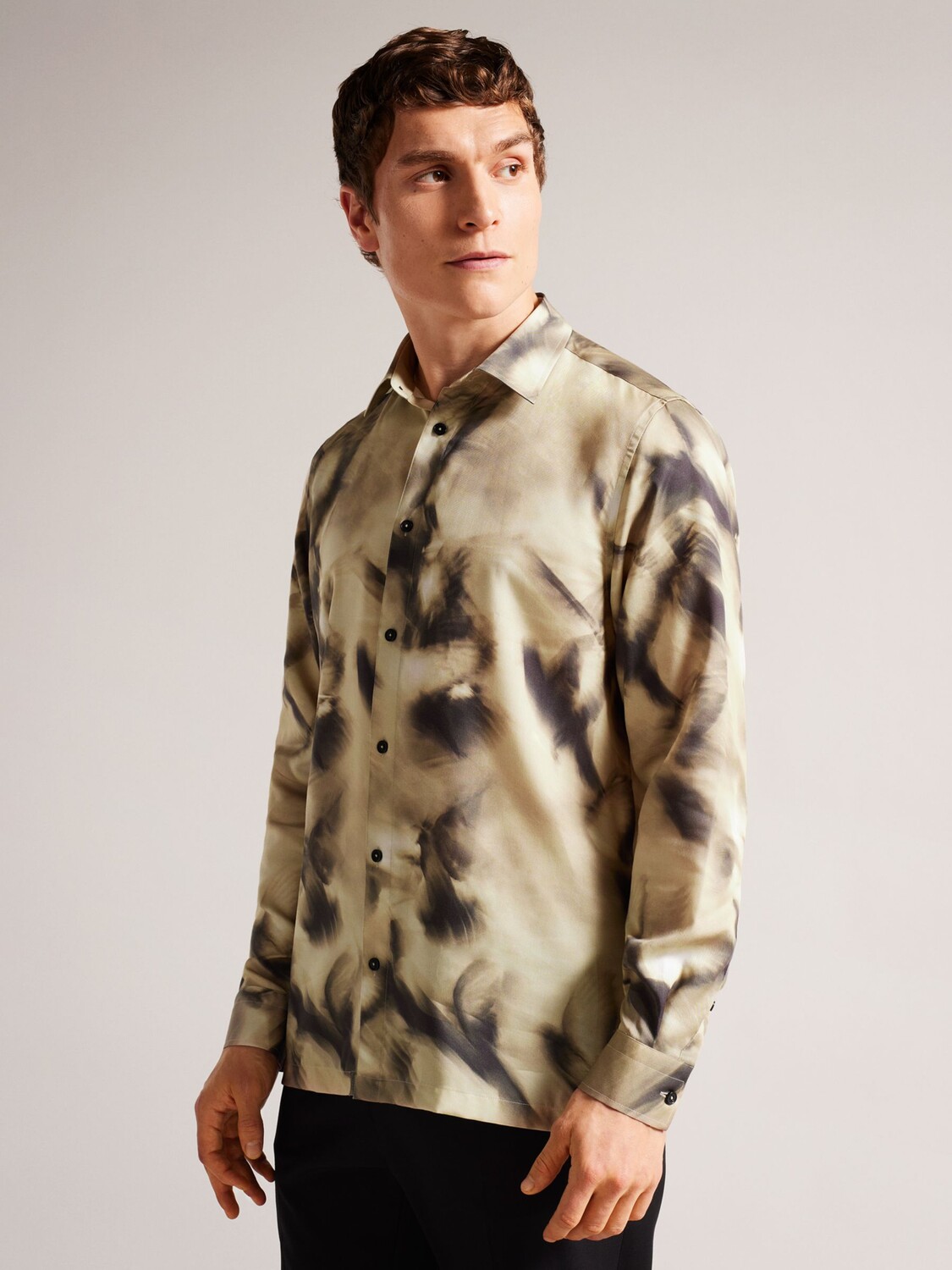 

Рубашка Ted Baker Bentham Bird, светло-серая