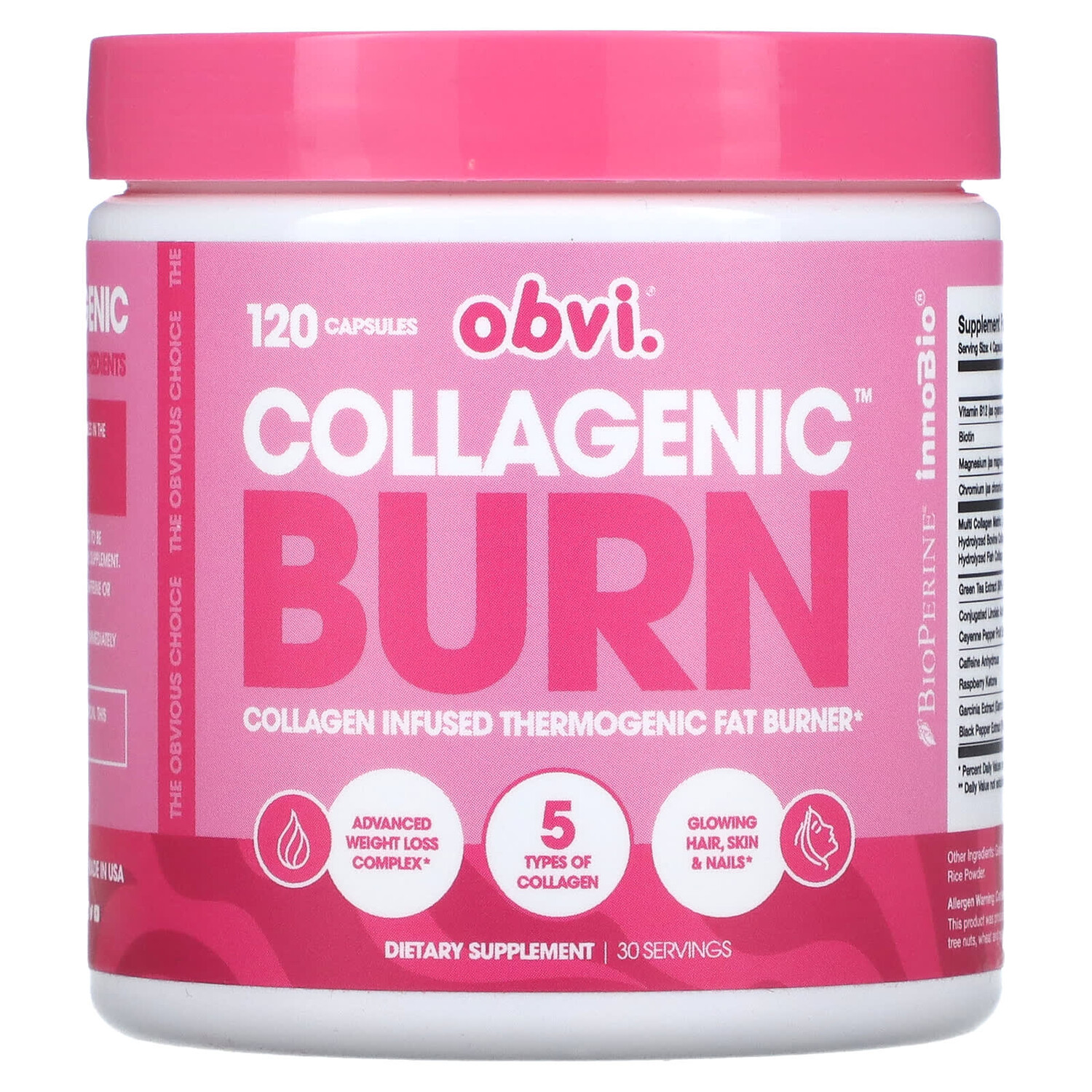 

Collagenic Burn, 120 капсул, Obvi