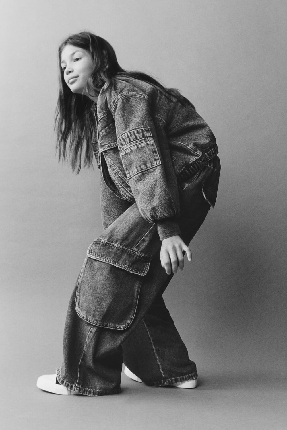 

Джинсовая куртка-бомбер ZARA, синий