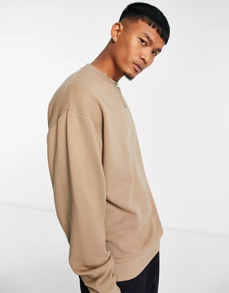

Серо-бежевый оверсайз-свитшот ASOS