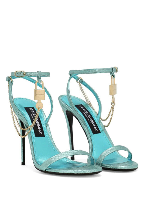 

Женские кожаные сандалии Dolce&Gabbana, бирюзовый