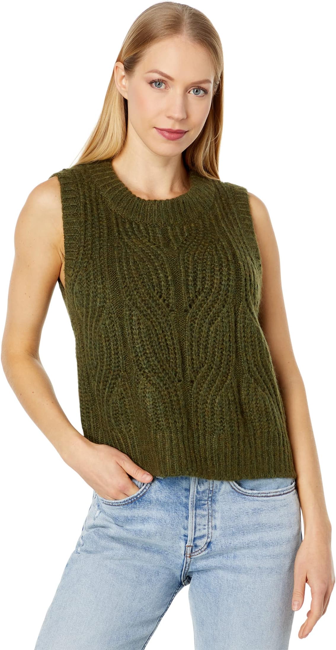 

Свитер Teddy Pointelle Vest Madewell, цвет Heather Basil