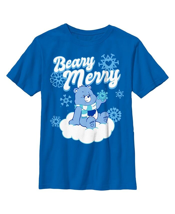 

Рождественская футболка Grumpy Bear Beary Merry Child для мальчиков Care Bears, синий