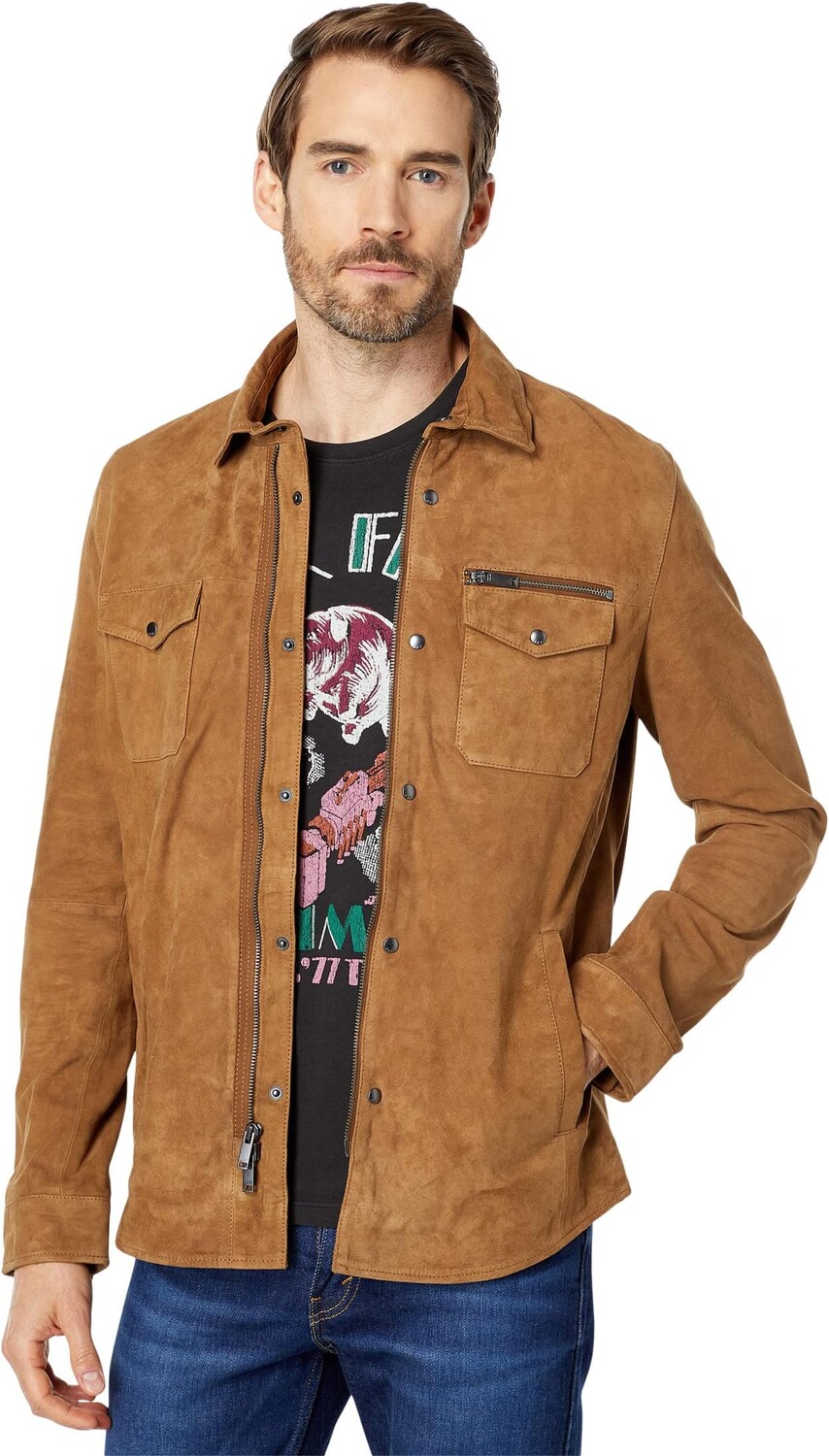 

Куртка Shilo Light Suede Jacket L1227V1B John Varvatos, цвет Antique