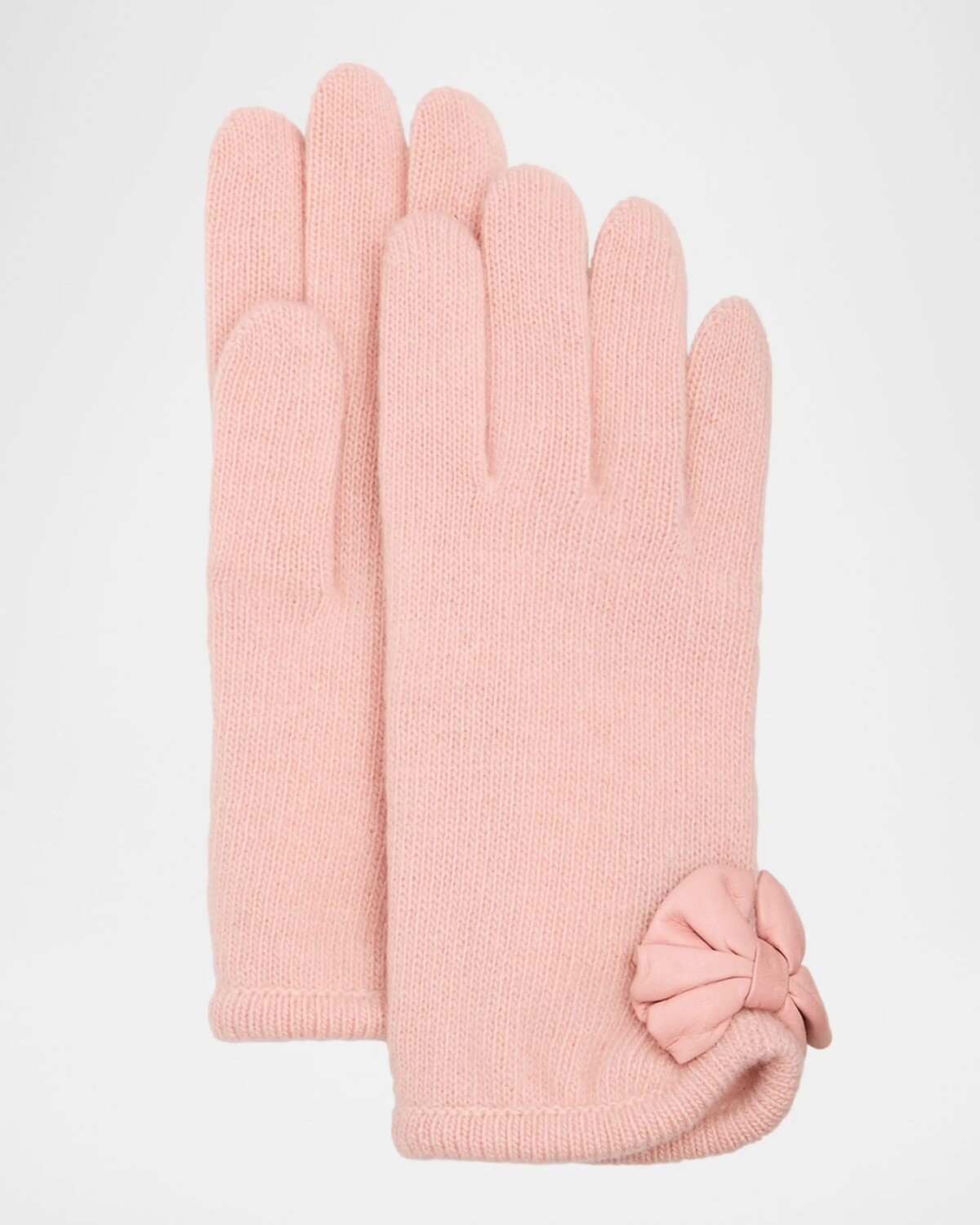 

Перчатки из кашемира с бантом Portolano, цвет Baby Pink