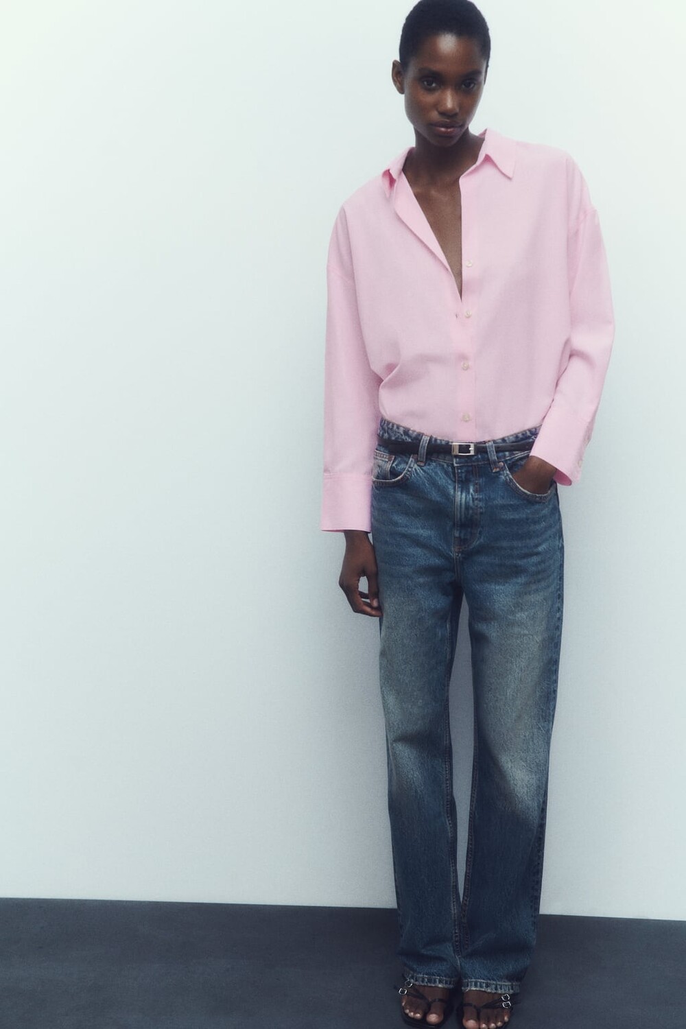

Оксфордская рубашка ZARA, розовый
