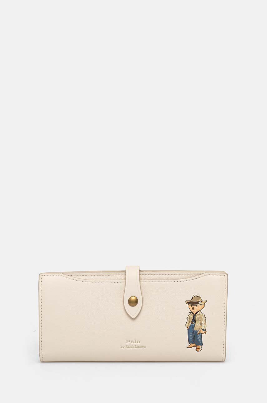 

Кожаный кошелек Polo Ralph Lauren, бежевый