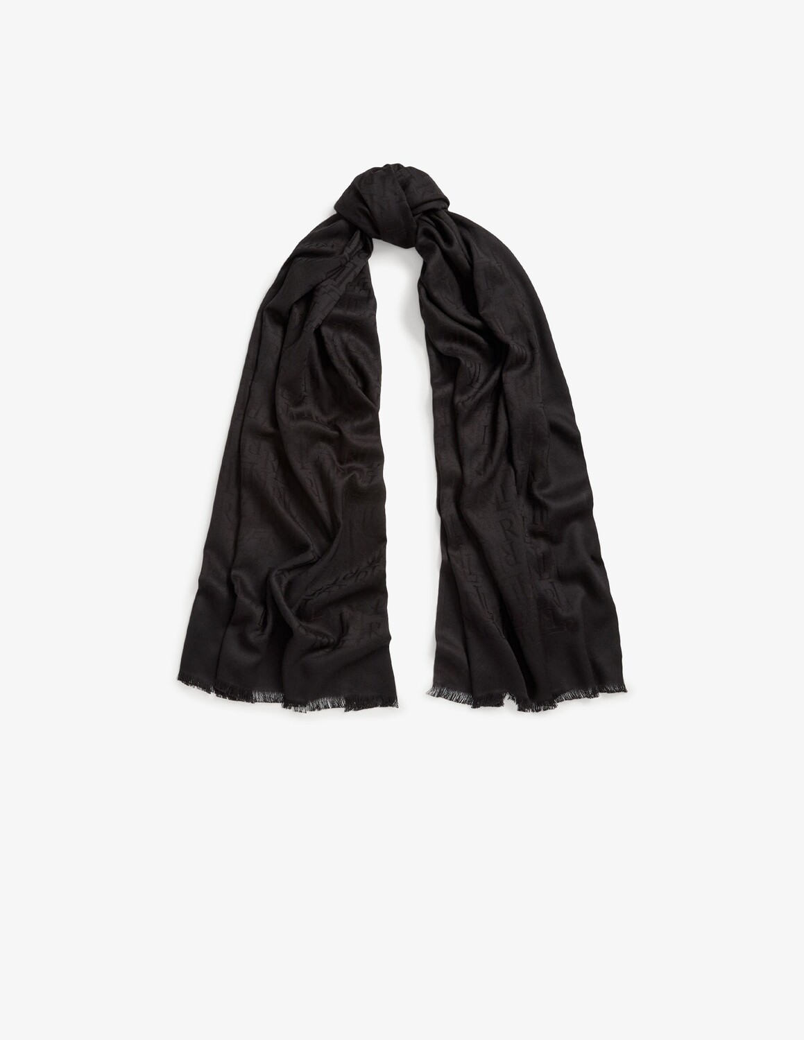 

Шарф из смесового хлопка Lauren Ralph Lauren, черный