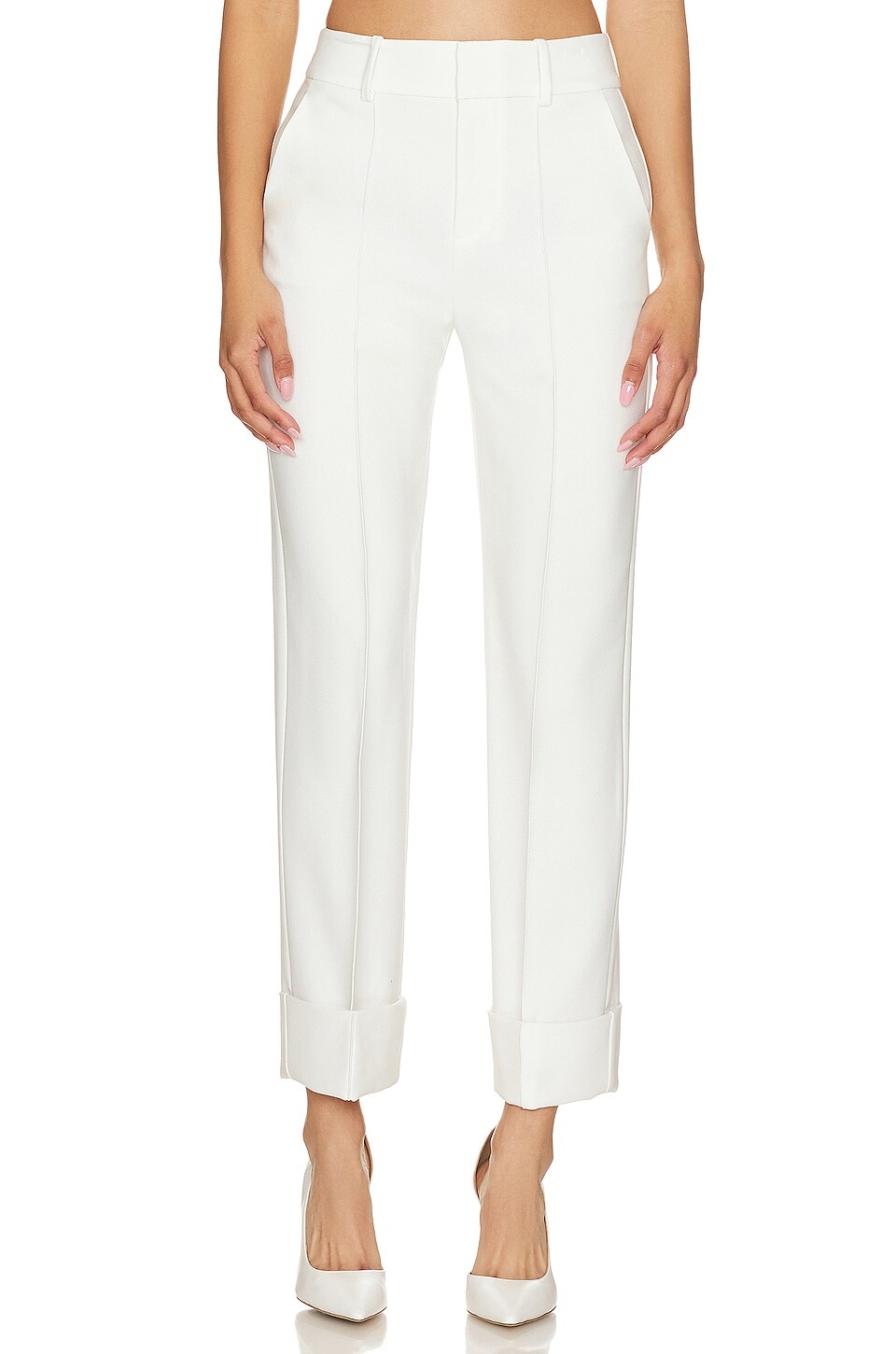 

Брюки Alice + Olivia Ming Ankle with High Cuff, белый