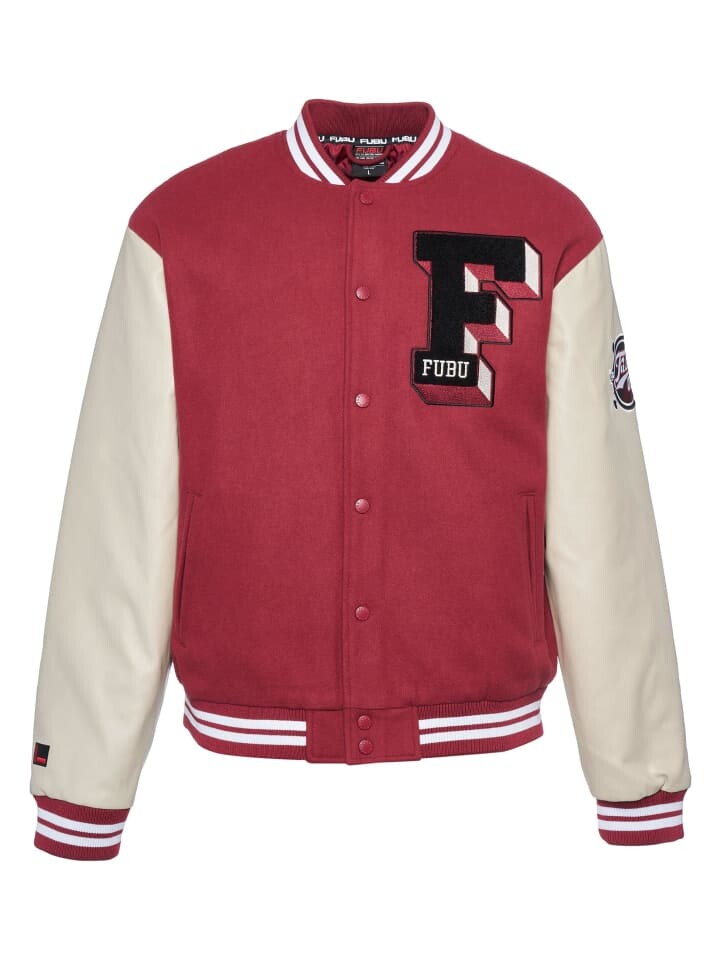 

Демисезонная куртка FUBU, цвет dark red/creme/black