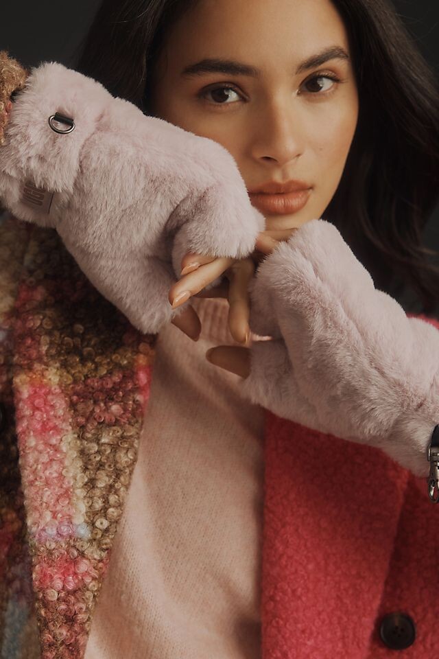 

Перчатки без пальцев UGG из искусственного меха, сирень