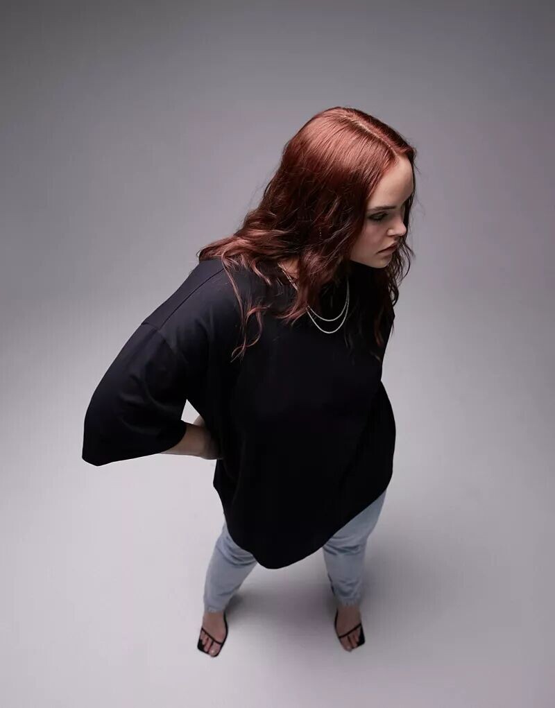 

Черная футболка оверсайз Topshop