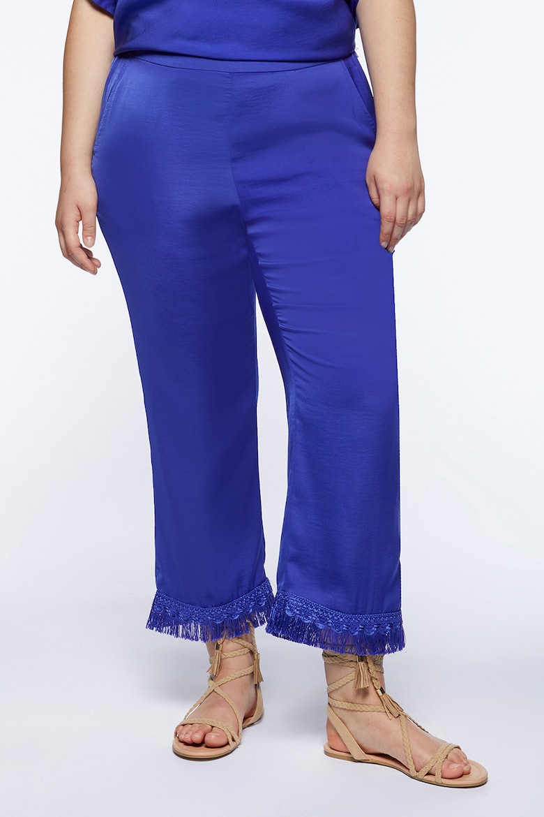 Атласные брюки с бахромой Fiorella Rubino, синий брюки fiorella rubino бежевый