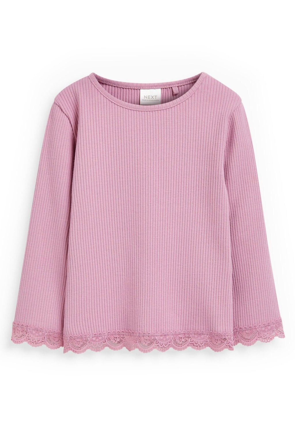 

Футболка с длинным рукавом Long Sleeve Lace Trim Rib T-Shirt Next, фиолетовый