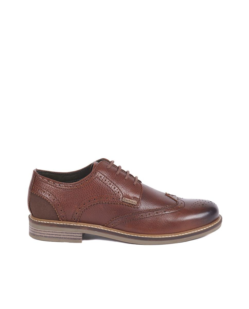 Коричневые кожаные туфли на шнуровке Barbour, коричневый цена и фото
