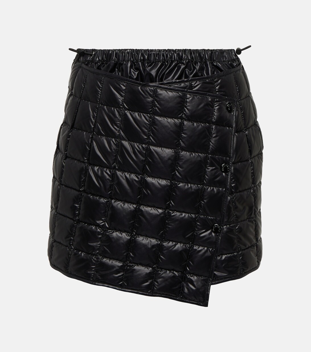 

Стеганая мини-юбка с запахом MONCLER, черный