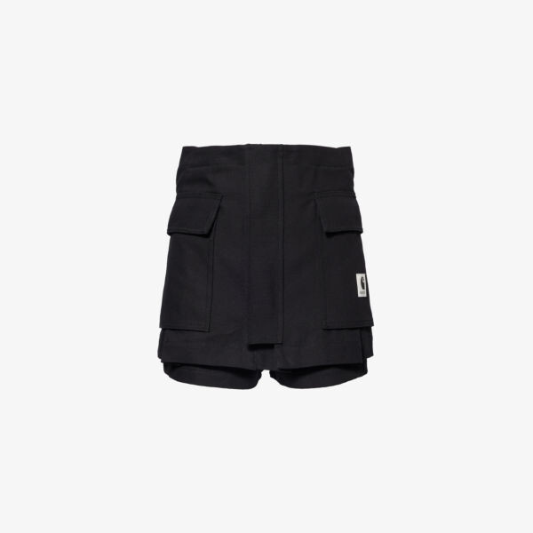 

Шорты из хлопковой парусины sacai x carhartt wip с фирменной нашивкой Carhartt Wip, черный