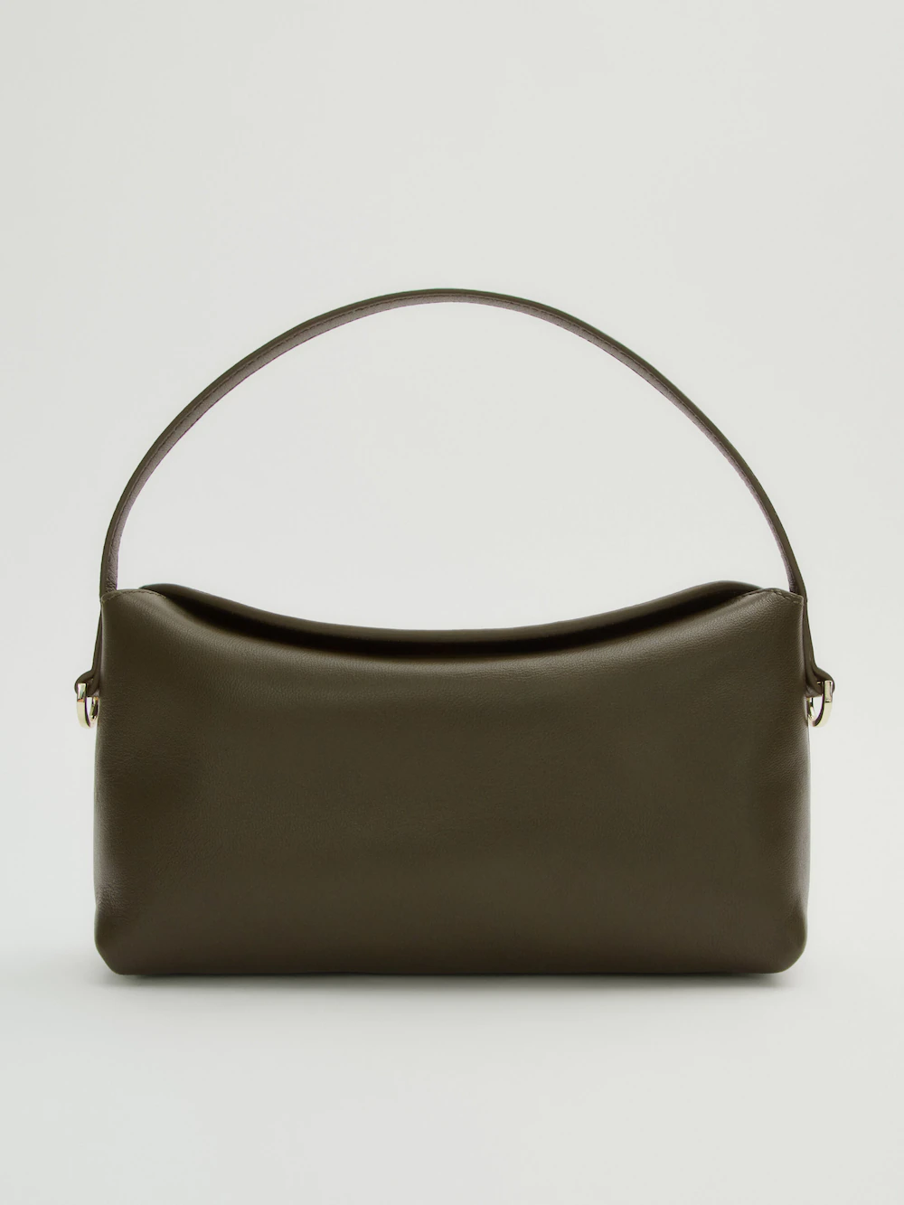 

Прямоугольная сумка из кожи наппа Massimo Dutti, хаки