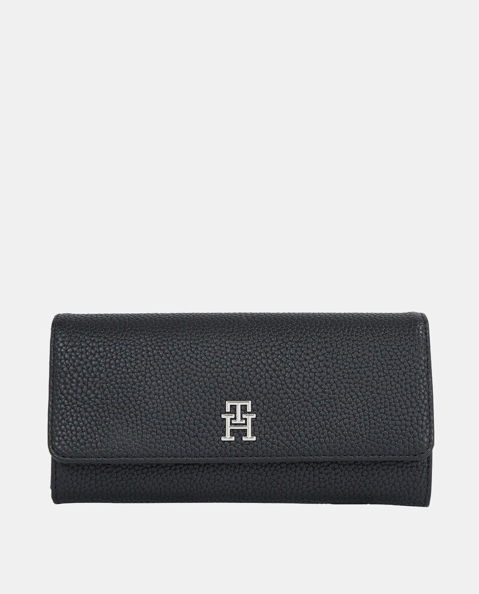 

Черный кошелек с клапаном Tommy Hilfiger, черный