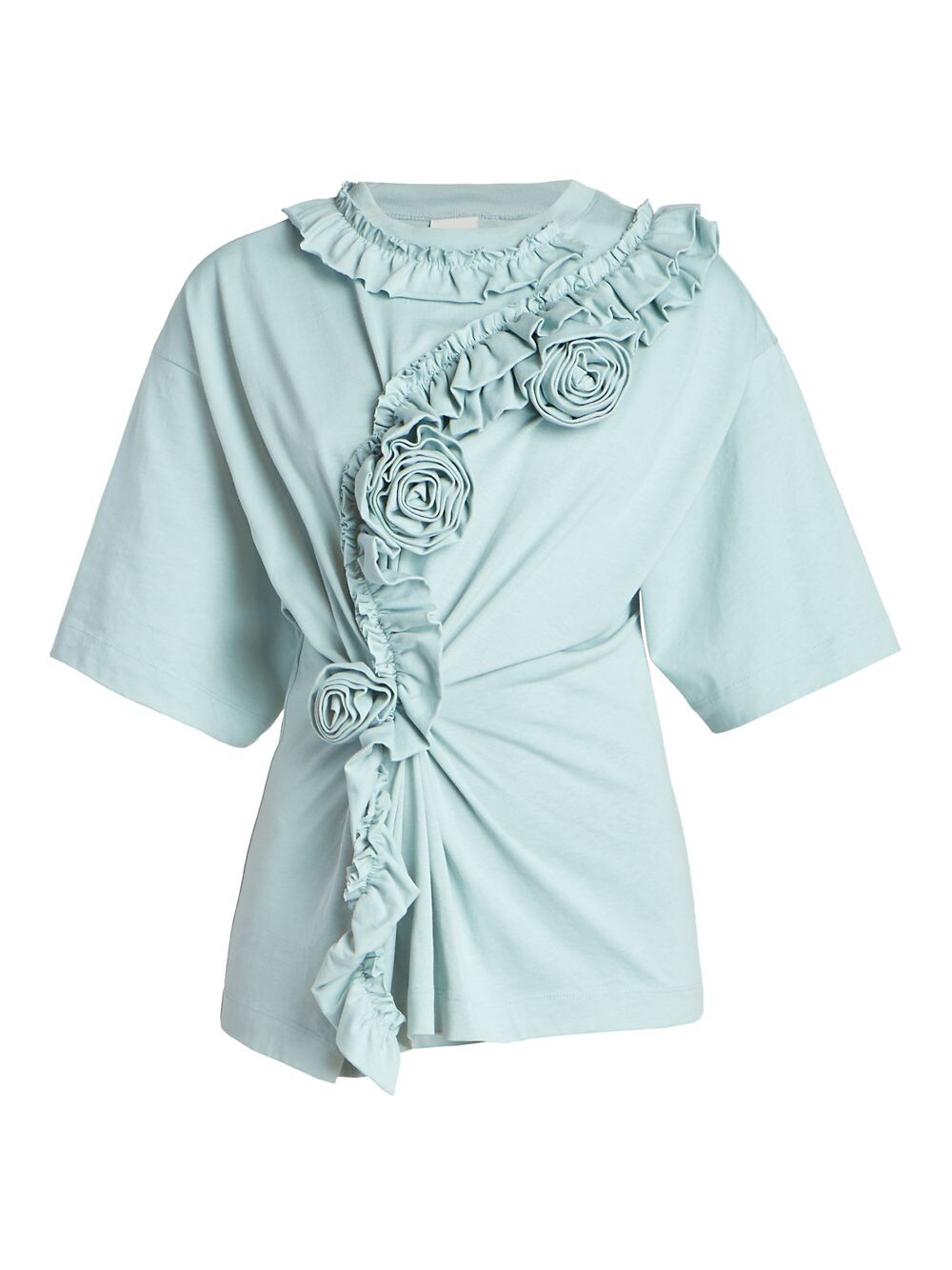

Футболка Hervies с цветочными рюшами Dries Van Noten, синий