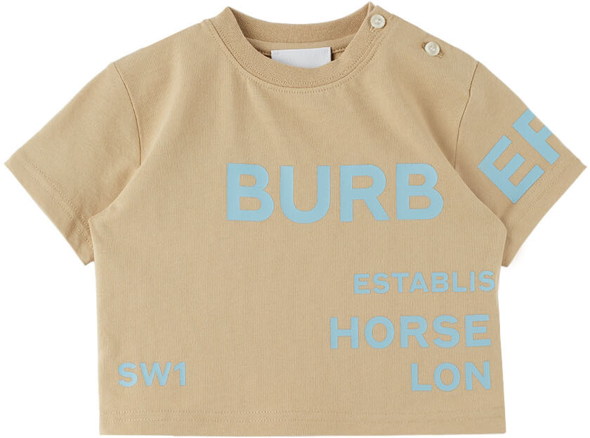 

Футболка Baby Beige Horseferry Мягко-бежевого цвета Burberry