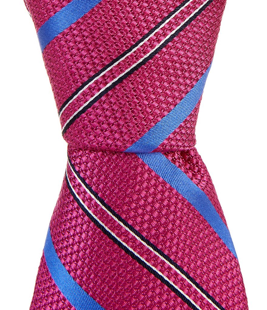 Cremieux Stripe 3 1/4Тканый шелковый галстук, красный